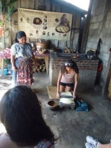 Clara Betley learning how to make traditional Guatemalan foods. 