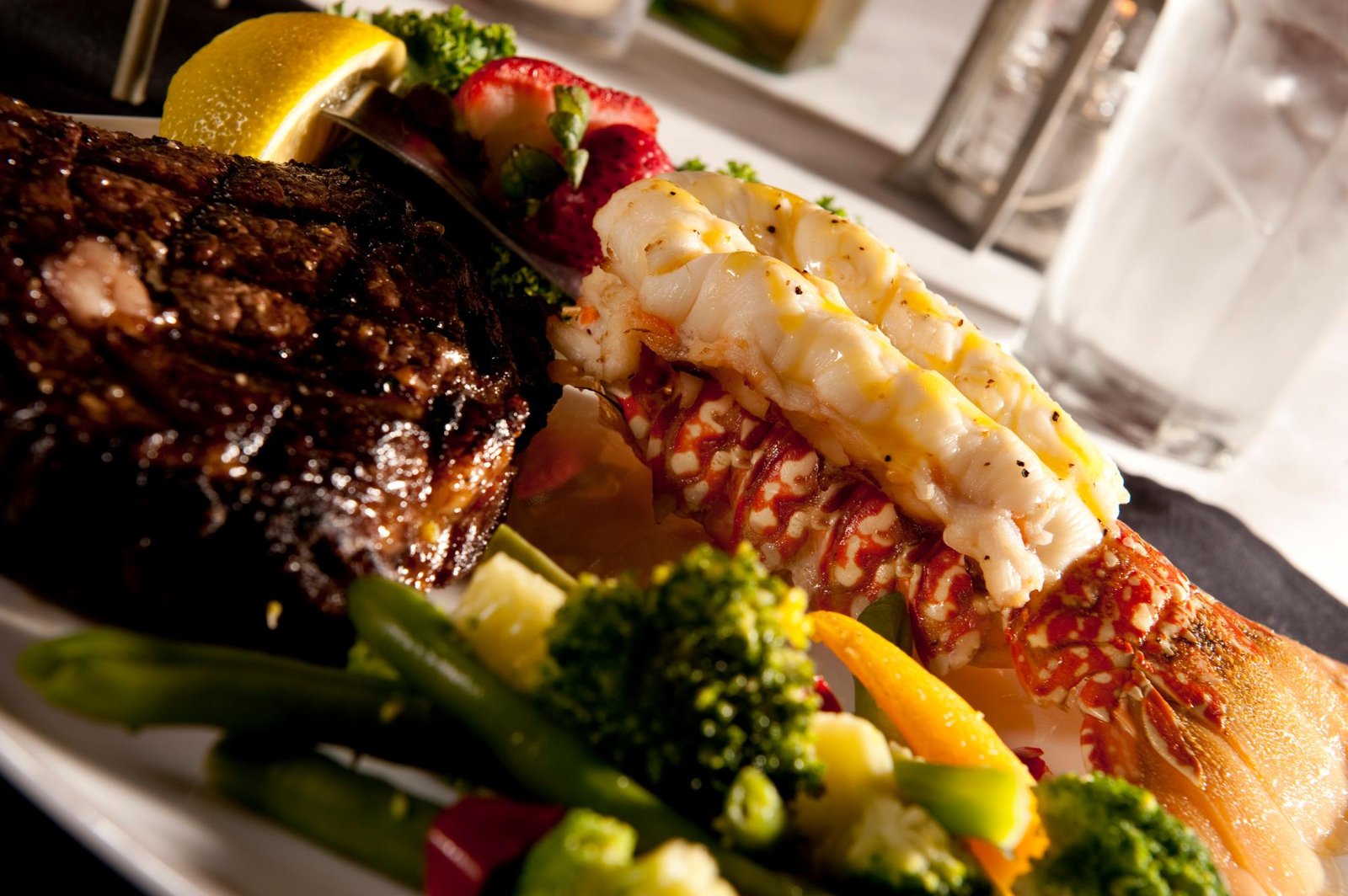 Trolley Bar Steaks and Seafood Fort Wayne Surf and Turf meal